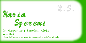 maria szeremi business card